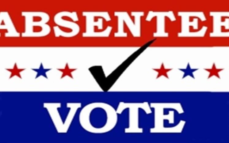 absentee vote sign